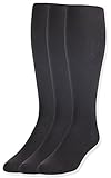 JRP Men's Knee Length Flat Extra Soft Cotton Knit Dress Socks - 3 Pack