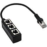 RJ45 Ethernet Splitter Cable,RJ45 1 Male to 3 x Female LAN Ethernet Splitter Adapter Cable Suitable Super Cat5, Cat5e, Cat6, 