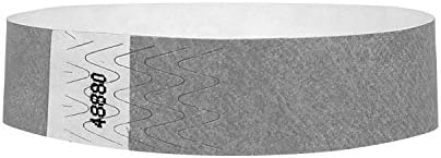 Organizon Series: 3/4" Tyvek Wristbands Silver 100 Count - All Events Identification Bands