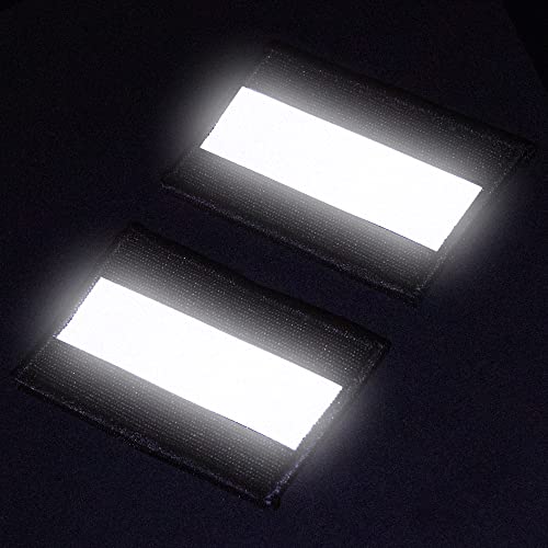 J.CARP Reflective Safety Patches, Fastener Tactical Hook & Loop Fire Fighter Rescue Police EMS EMT Hi Vis Patch (Black) 2Pcs