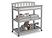 Delta Children Arch Top Changing Table with Wheels and Changing Pad, Grey