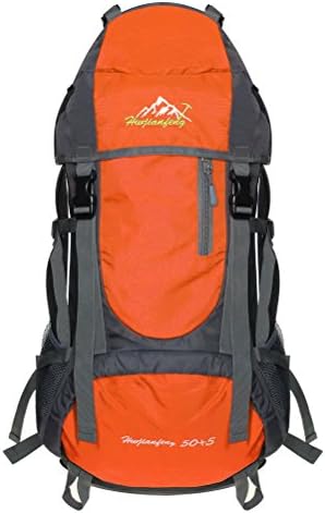 PioneerHiker 50L+5L Water Resistant Hiking Backpack Daypack for Camping Mountaineering Outdoor Travel Climbing Orange