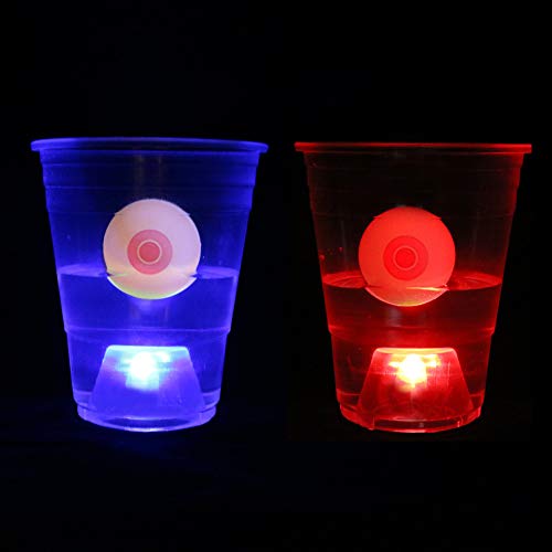 Six Senses Media The Dark Beer Pong Set,Beer Pong Party Cup Set, LED Beer Pong Cups and Novelty Pong Balls,22 Set
