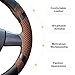 BOKIN Car Steering Wheel Cover 14.5 Leather Wheel Covers for Men Women Brown Steering Wheel Accessories with Breathable Microfiber