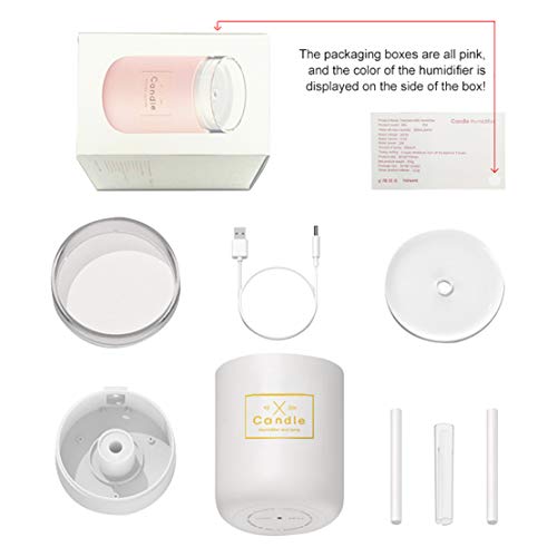 Topmate Mini USB Humidifier Cool Mist Ultrasonic Candle-Shape Air Humidifier Portable with Warm Night Light Auto Shut-Off for Office Home and Car | White - Thumbnail 6