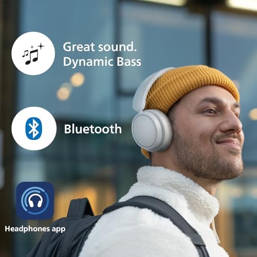 TAH5219WT/00 Leichte On-Ear Wireless Bluetooth Kopfhörer – 65 Std. Akkulaufzeit, natürlicher Klang, klare Anrufe, dynamischer Bass, 2 Std. USB-C-Ladung, Softtasche – Weiß