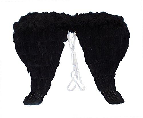 Loftus International Halloween Angel Costume Feather Wings, Black, 24"