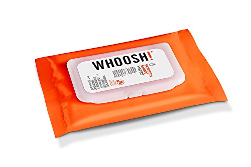 WHOOSH! Screen Cleaner WIPES - Safe all screens - Smartphones, iPads, Eyeglasses, Kindle, (20 Count - Flow Pack)