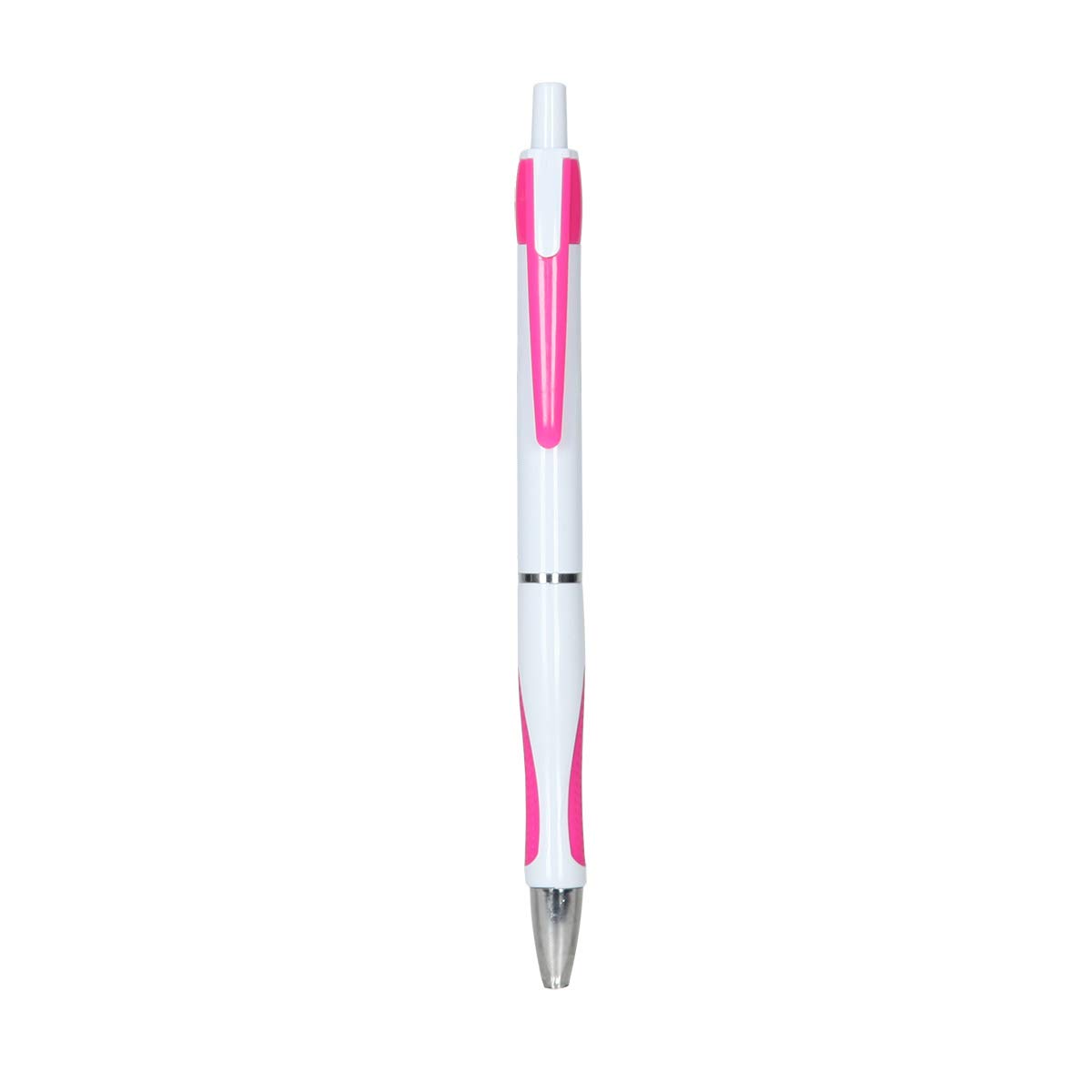 TIPTOP OFFICE Bingo 406331 Retractable Ballpoint Pen 0.7 mm White/Pink Pack of 50