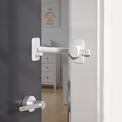 SAFELON Baby Safety Door Finger Pinch Guard White Adjustable Door Latch