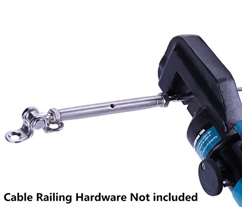 Senmit Hydraulic Cable Crimper Hand Tool for 1/8, 3/16 Stainless Steel Cable Railing Fittings - Wire Swaging Tool - Included Cable Cutter - Thumbnail 4
