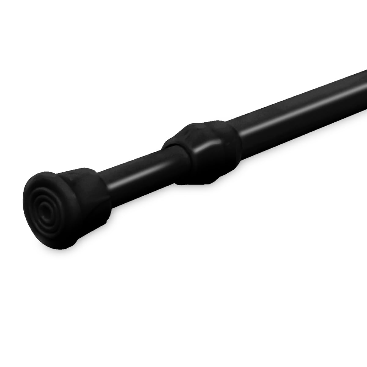 JJOnlineStore - Extendable Curtain Poles No Drilling | Tension Rods For Curtains | Extendable Curtain Pole | Telescopic Curtain Pole for Wardrobe, Window, Cupboard (55-90 Centimeter), Black