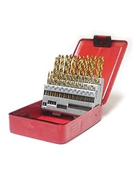 Juego de brocas de índice métrico, 51 piezas, 0.039 0.236 in en incrementos de 0.004 in, HSS con revestimiento de nitruro de titanio (TiN)