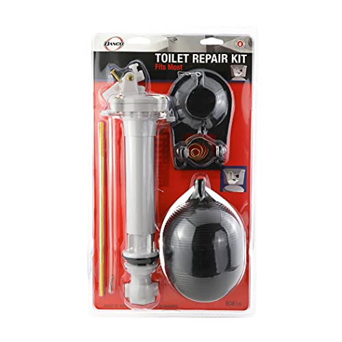 Danco 80816 Complete Toilet Repair Kit Fill Valve, Flapper, Rod, Float