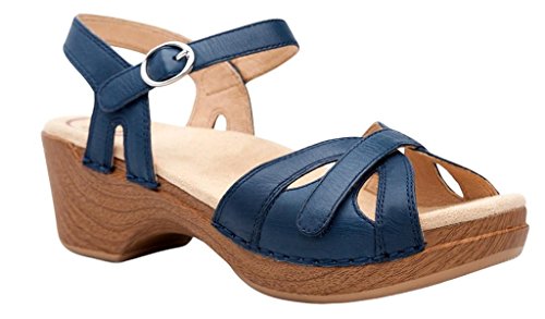 Dansko Women's Season Flat Sandal, Denim Full Grain, 40 M EU (9.5-10 US)