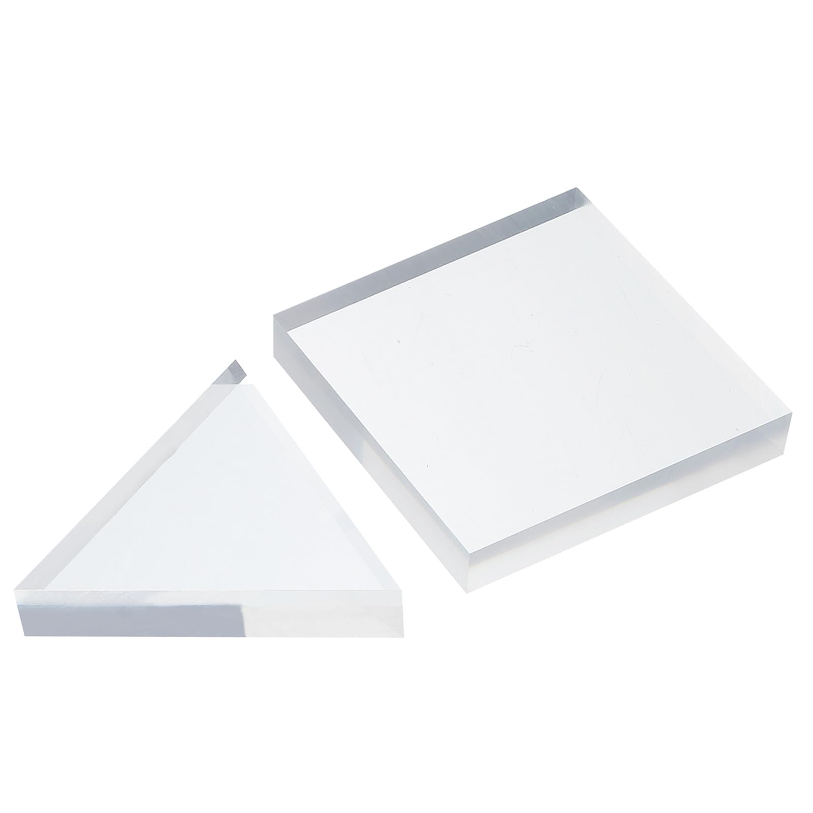 YOKIVE 1Set Round Photography Background Props, Acrylic Props | Geometric Cube for Photo Shoot (Clear, Triangle Square)