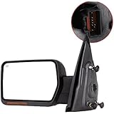 SCITOO Towing Mirrors, fit Ford Exterior Accessories Mirrors fit 2007-2014 Ford F-150 Truck Amber Turn Signal Puddle Light Heated Power Controlling Manual Folding (Driver Side)