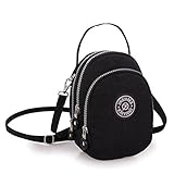 TianHengYi Small Water Resistant Nylon Cross-body Purse Three Layers Cell Phone Pouch Handbag for Teens