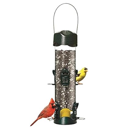 Mega Garden Green Metal Tube Bird Feeder Amazon Co Uk Garden