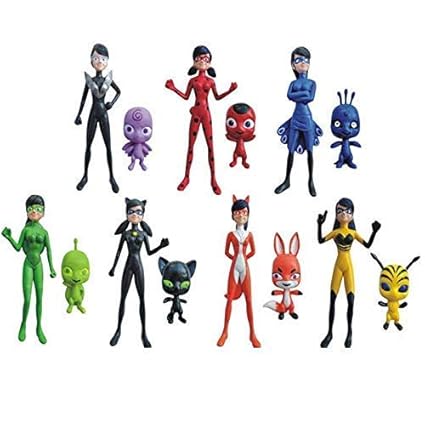 Amazoncom Hkp Set 14 Miraculous Ladybug Toys 2 5 Inch