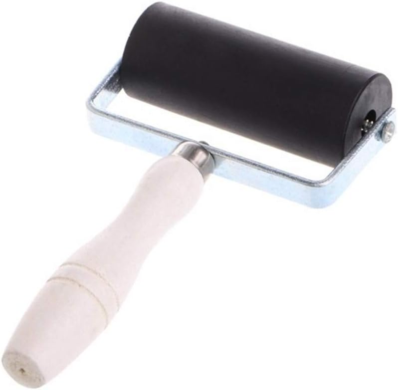 1PC Rubber Roller Brayer Rollers Hard Rubber,6cm Professional Rubber Roller Brayer Ink Painting Printmaking Roller Art Stamping Tool