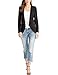 GRAPENT Women's Open Front Draped Asymmetric Side Zip Business Blazer Jacket