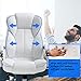 BestOffice Ergonomic Office Chair Desk Chair PU Leather Computer Chair Executive Adjustable High Back PU Leather Task Rolling Swivel Chair with Lumbar Support (White)