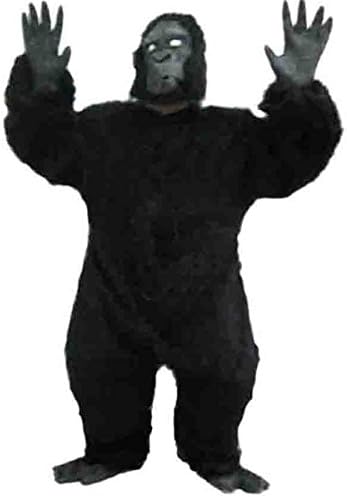Halloween Cosplay Monkey Chimpanzee Ape Gorilla Costume Fullbody Suit Black (Without belly)