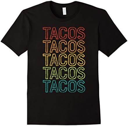 Mens Retro Tacos T-shirt Vintage Taco Tuesday T shirt Mexican Tee XL Black