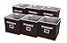 StorageWorks Storage Cube Box with Lid, Fabric Storage Bin, Brown, Large, 11.8x11.8x11.8 inches,6-Pack