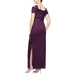 Alex Evenings Women's Long Cold Shoulder Dress