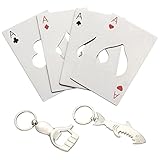 ANPHSIN 6 PCS Novelty Stainless Steel Credit Card Beer Bottle Opener for Your Wallet ( Including 2 Keychain）