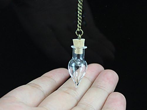 Fashionbuying Dandelion Mini Orb Make a Wish Dandelion Seed Glass Bottle Flower Botanical Petite Small Version Necklace (Cinnamon)