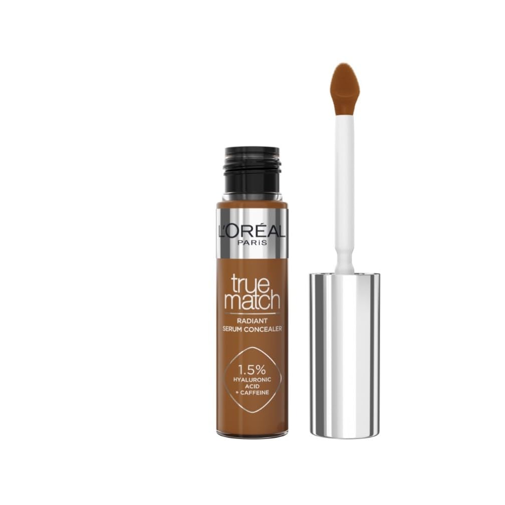 L'Oréal Paris True Match Serum Concealer, Medium Coverage, Radiant Finish, With 1.5% Hyaluronic Acid and Caffeine, Neutralises Dark Circles, Smooths & Replumps Skin, 24H Hydration, 11N