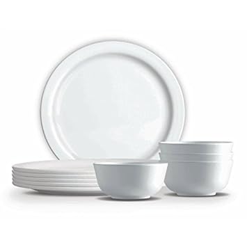 Milton 18 Pieces Lissome Server Set, White,(EC-MLM-FMD-0004_White)
