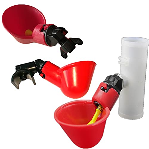 Verliked Geflügel-Trinkmaschine, 4 Sets Garten Automatische Geflügeltränke Hühnertränke Tasse Schüssel Feeder Tool Kit… – Bild 5
