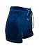 TOB Women's Casual Soft High Waist Drawstring Velvet Shorts Clubwear ,Peacblue,Small