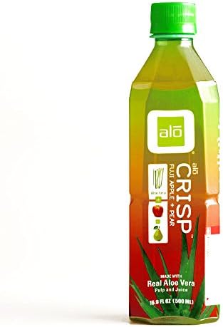 Alo Crisp Fuji Apple and Pear Aloe Drink 16.9 oz each (3 Items Per Order)
