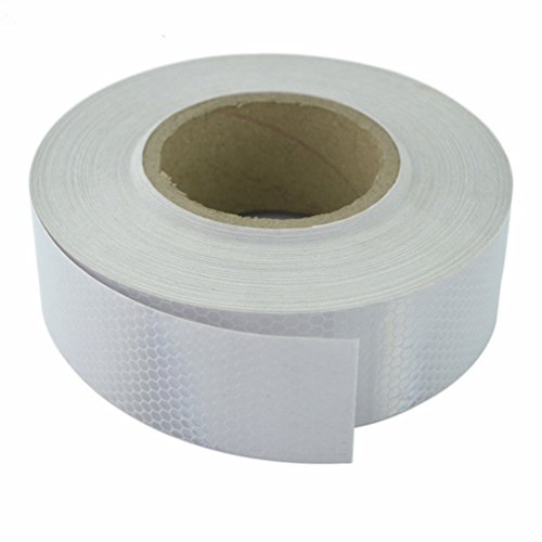 Wesy Micro Prismatic Sheeting Reflective Tape,2" x 27.3 yd,Car Truck Trailer RV Camper Boat Semi,Safety Warning Conspicuity Tape (Silver White)