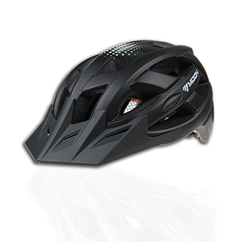 MOON Bicycle Helmet, MTB Adult Helmet Ultralight Cycling Helmet Sports IN-Mold BICYCLE PC+EPS Mountain Bike Cycling HELMET for Road Mountain Biking Racing, Safety Protect Sport Helmet,Matt Finish Blac