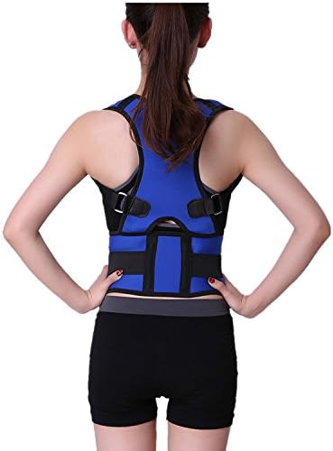 Kang Shengyuan Posture Shoulder Back Waist Support Compression Braces Prevent Hunched Back Injury Recovery Body Reshape Size XL Blue