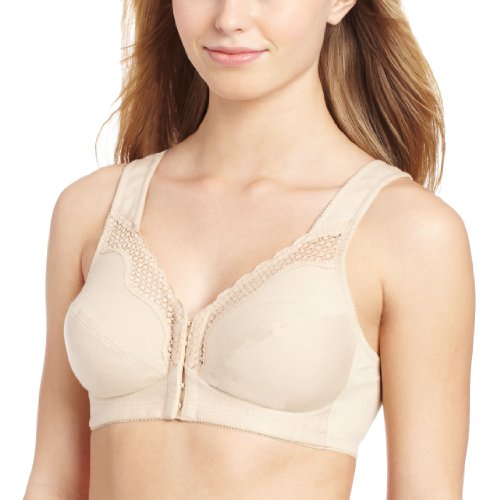 Exquisite Form Women's Front Close Cotton Posture Bra 5100531, Damask Neutral, 38B