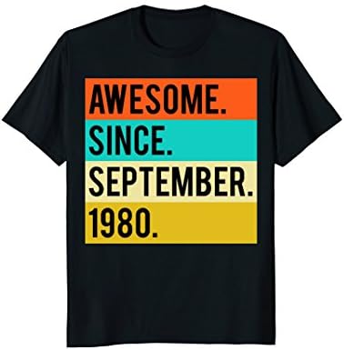 38th Birthday Vintage Awesome Since September 1980 Shirt