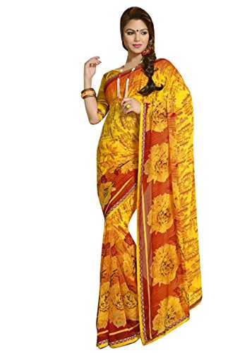 Vibes Women's Fashionable 60gm Georgette Saree With Blouse