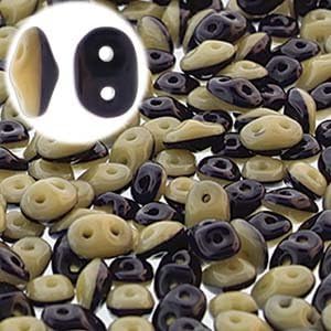 Bead It! - SUPERDUO 2.5X5MM DUETS NAVY/IVORY OPQ 100GM/BG By Stallings Stained Glass