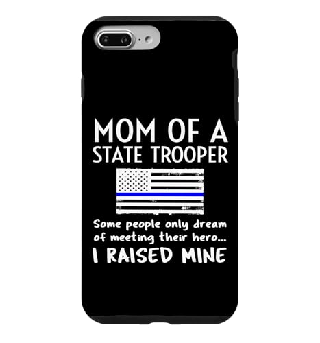 Proud State Trooper Mom Mother Thin Blue Line American Flag Case for iPhone 7 P…
