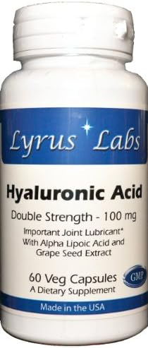Lyrus Labs - Hyaluronic Acid Double Strength 100 mg - 60 Veg Capsules - Made in the U.S.A.