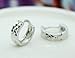 QTALKIE 925 Sterling Silver Polish Finishing Diamond-Cut Huggie Small Hoop Earrings 8mm