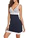 Ekouaer Empire Waist Nightgown Cotton Nightie Sexy Sleepwear For Women,Z-blue,Small