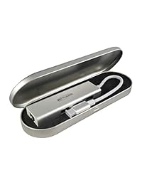 Concentrador de adaptador de red USB C con 3 puertos USB 3.0 y puerto LAN RJ 45 de 1 Gigabit. Aluminio plateado con estuche de viaje de metal acolchado, Compatible con dispositivos que contienen puertos USB C, de BNZ Products